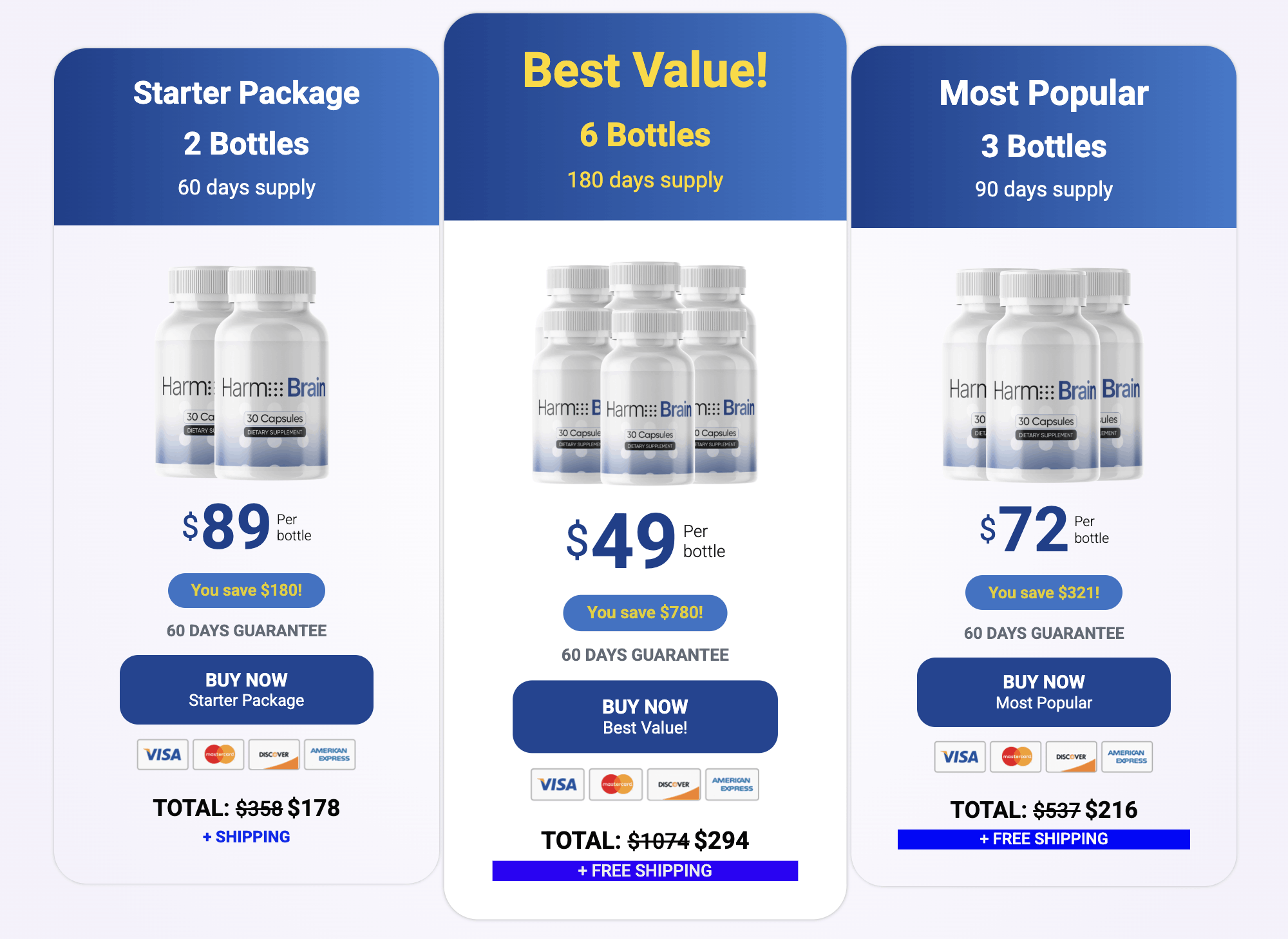 harmobrain bottle pricing